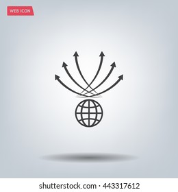Abstract illustration with swirl arrow globe ,vector illustration