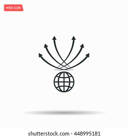 Abstract illustration with swirl arrow globe ,vector illustration