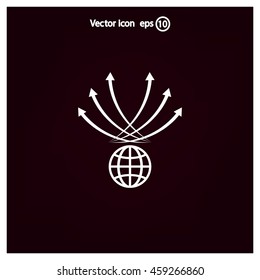 Abstract illustration with swirl arrow globe ,vector illustration