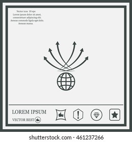 Abstract illustration with swirl arrow globe ,vector illustration