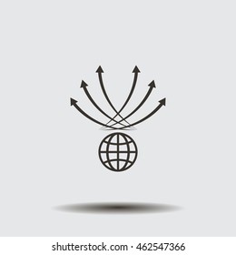 Abstract illustration with swirl arrow globe ,vector illustration