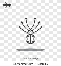 Abstract illustration with swirl arrow globe ,vector illustration