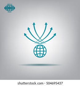 Abstract illustration with swirl arrow globe ,vector illustration