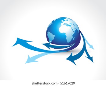 Abstract illustration with swirl arrow globe ,vector illustration