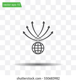 Abstract illustration with swirl arrow globe ,vector illustration