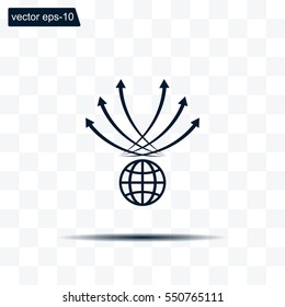 Abstract illustration with swirl arrow globe ,vector illustration