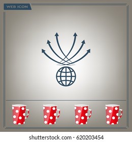 Abstract illustration with swirl arrow globe ,vector illustration