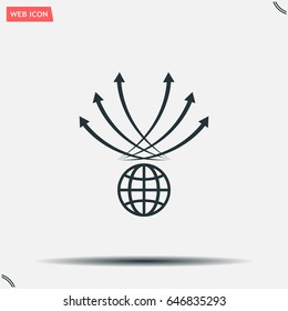 Abstract illustration with swirl arrow globe ,vector illustration