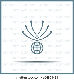 Abstract illustration with swirl arrow globe ,vector illustration