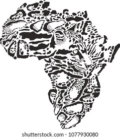 abstract illustration of symbol Africa as a Clouded leopard skin