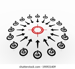 Abstract illustration with symbol target