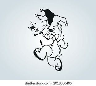 abstract illustration of a teddy bear for children illustration