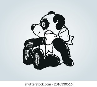 ilustración abstracta de un oso de peluche para niños