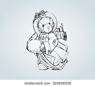 abstract illustration of a teddy bear for children illustration