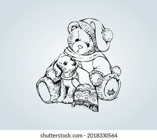 abstrakte Illustration eines Teddybären für Kindergrafik