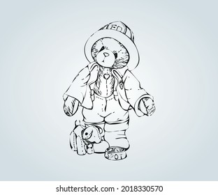 abstract illustration of a teddy bear for children illustration