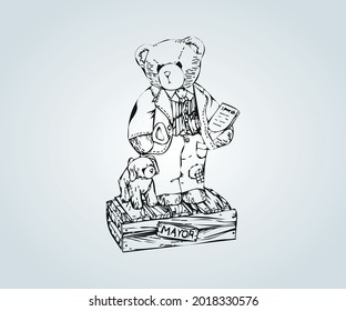 abstract illustration of a teddy bear for children illustration