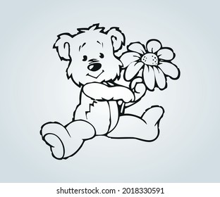 abstract illustration of a teddy bear for children illustration