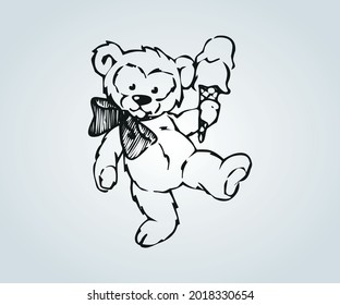abstract illustration of a teddy bear for children illustration