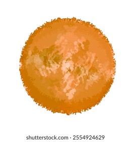 Abstract illustration of thick brown cream splashes forming a circle without a background