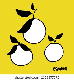 abstract illustration of three oranges