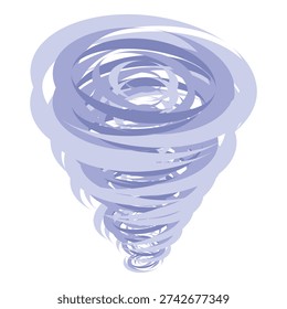 Abstract illustration of tornado is spinning, creating vortex, natural disaster concept