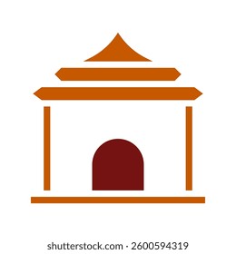 Abstract Illustration of Traditional Asian Building