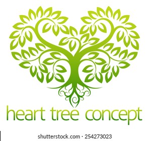 An abstract illustration of a tree growing in the shape of a heart concept design