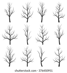 Abstract illustration - trees silhouette without leaves