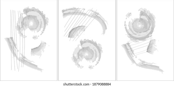 Abstract illustration in trendy gray and white shades for web screensavers, vector format A 4. Modern banner in black and white combinations for packaging template or postcard.