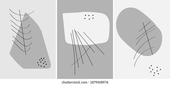 Ilustración abstracta en tonos grises y blancos de moda para salvapantallas web, formato vectorial A 4. Banner moderno en combinaciones en blanco y negro para la plantilla de empaque o postal.