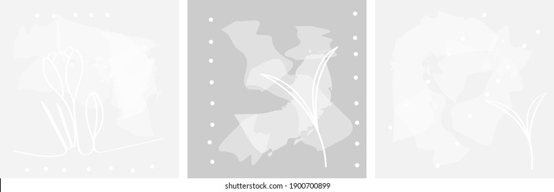 Ilustración abstracta en tonos grises y blancos de moda para salvapantallas web, vector. Banner moderno en combinaciones en blanco y negro para la plantilla de empaque o postal.