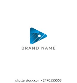ABSTRACT ILLUSTRATION TRIANGLE GRADIENT BLUE COLOR TECH LOGO ICON MODERN SIMPLE TEMPLATE DESIGN VECTOR