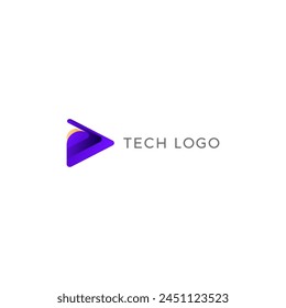 ILUSTRACIÓN ABSTRACTAS TRIÁNGULO SIMPLE DEGRADADO MINIMALISTA COLOR PÚRPURA TECH LOGO ICONO MODERNO DISEÑO DE PLANTILLA SIMPLE VECTOR