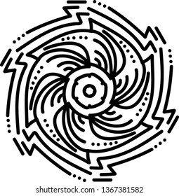 Abstract illustration. Twisted design element.