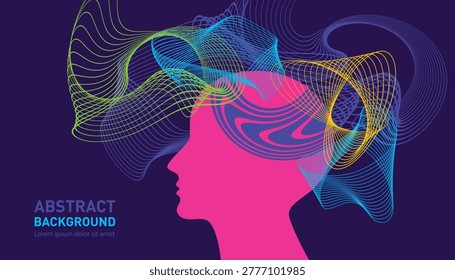 Abstract illustration of two human head silhouettes facing each other with colorful flowing lines connecting them. Visual metaphor of communication, exchange of ideas, neural networks, and data transfer. Concept of artificial intelligence, collaboration, psychology, and human interaction.
