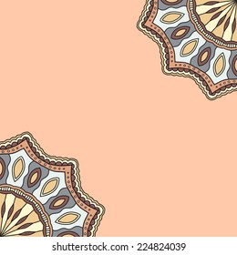 Abstract illustration of two parts of ethnic ornament mandala