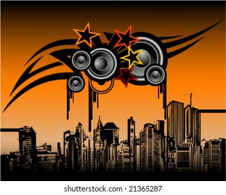 Abstract illustration of urban music