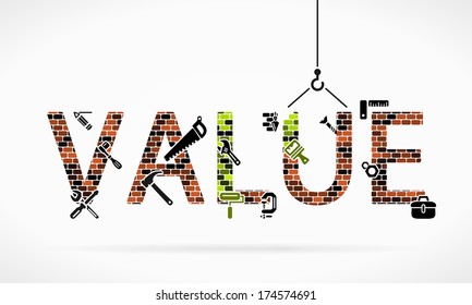 Abstract illustration of value building construction site