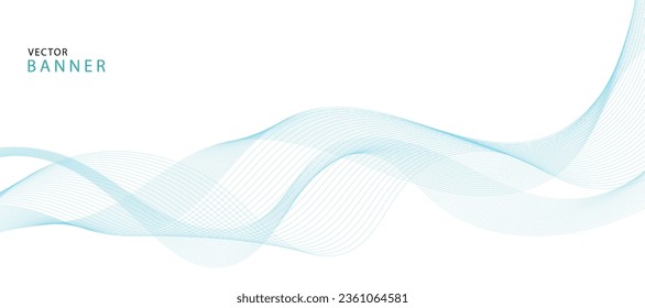 Abstract illustration of vector banner. Modern vector banner template with wavy lines