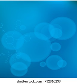 Abstract illustration Vector bokeh light on blue background.