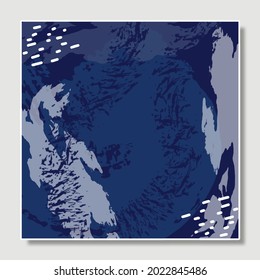 Abstract illustration vector EPS 10 print hand draw brush geometry shape contemporary mid century modern art design style