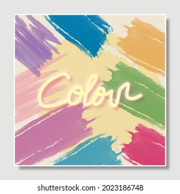 Abstract illustration vector EPS 10 print hand drawn painted colorful brush stroke shape contemporary minimal aesthetic mid century modern art design