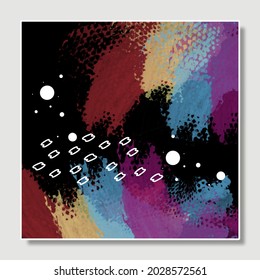 Ilustración abstracta vector EPS 10 forma de trazo de pincel pintado a mano forma de pincel contemporáneo mínimo estético diseño de arte moderno de mediados de siglo