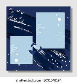 Abstract illustration vector EPS 10 print hand drawn painted colorful brush stroke shape contemporary minimal aesthetic mid century modern art design