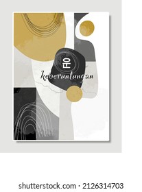 Abstract illustration vector EPS 10 print hand drawn painted brush stroke shape contemporary minimal aesthetic mid century modern art design