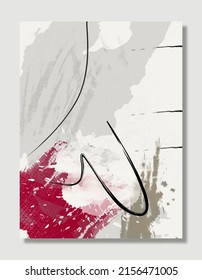 Abstrakte Illustration, Vektorgrafik EPS10, handgezeichnet gestrichen Pinselstrich Form zeitgenössische minimale ästhetische Mitte des Jahrhunderts moderne Kunst Design