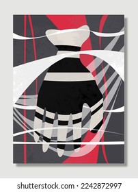 Abstract illustration vector hand drawn modern art design