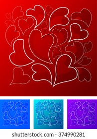 Abstract illustration of vector hearts