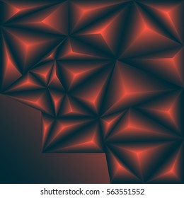 abstract illustration voluminous red geometric shapes. vector.